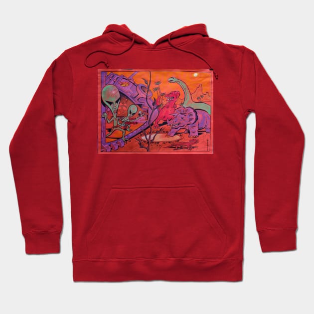 Dino Aliens Hoodie by BennettBlackLight